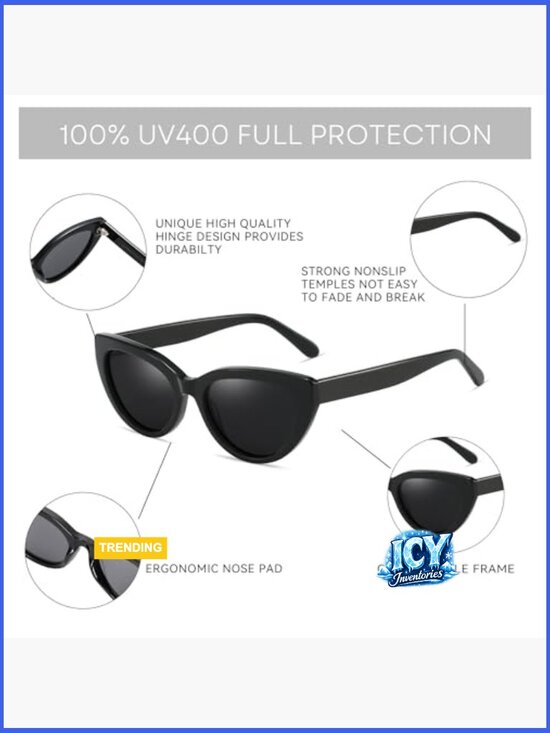 Polarized Cateye Sunglasses for Women UV400 Protection Retro Shades main image 5